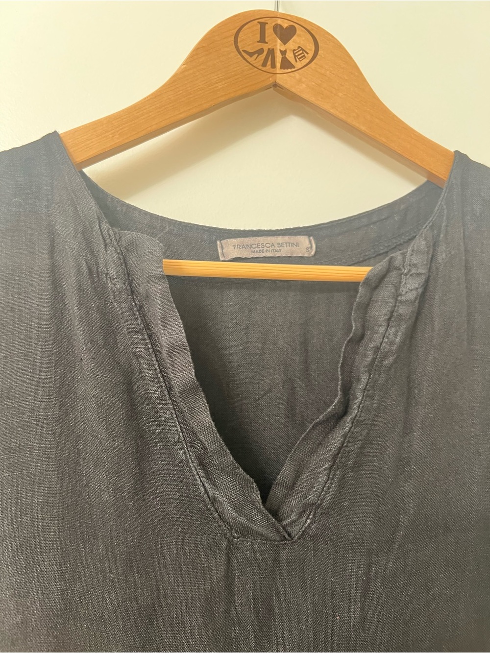 Francesca Bettini Tiered Linen Mini Dress – Black, Size Small - Picture 5 of 7
